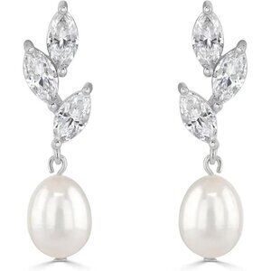 Women's Lightweight Pearl Drop Dangle Earrings Elegant Casual Jewelry